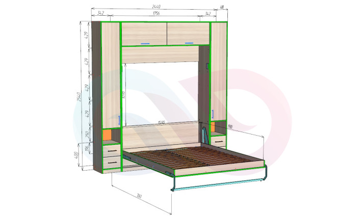 Шкаф-кровать трансформер Лиана