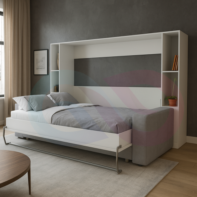 Шкаф-кровать трансформер с диваном Пальма