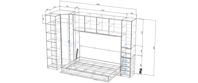 Шкаф-кровать трансформер Моника