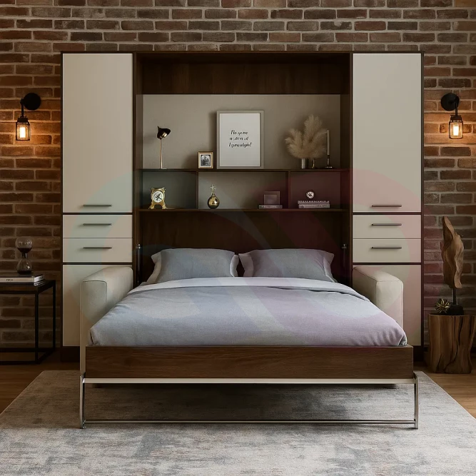 Шкаф-кровать трансформер с диваном Ферди