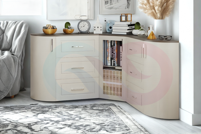 Угловой радиусный комод Эллизиум