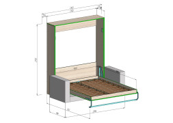 Шкаф-кровать трансформер с диваном Флай