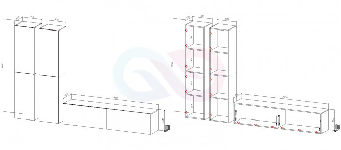 Стенка в гостиную Амберран