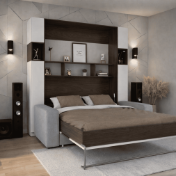 Шкаф-кровать с диваном Браун